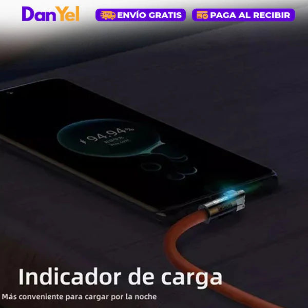 Cable Carga Rápida Tipo C Giratorio - 120W - 1M 2x1