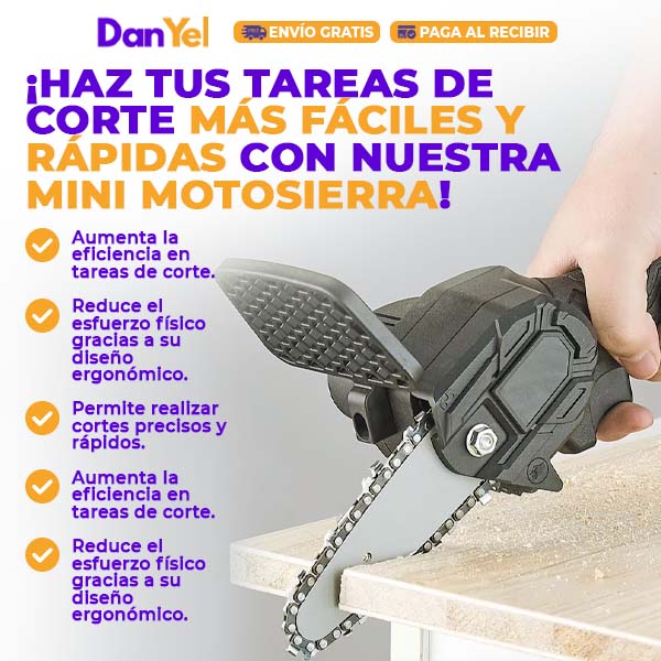Mini Motosierra de Mano Portátil Eléctrica Recargable