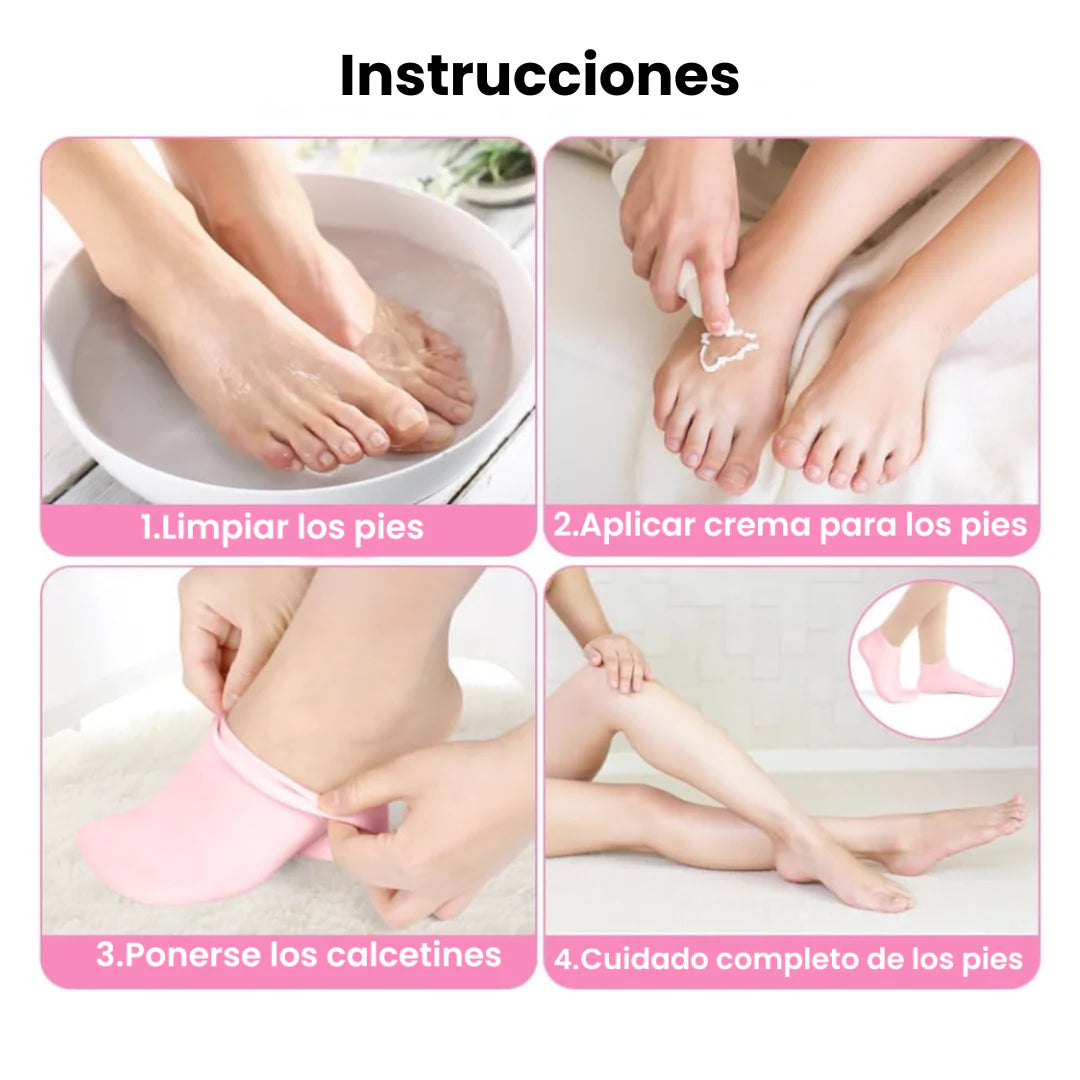 Calcetines Hidratantes de Silicona para Pedicura y Pies Secos