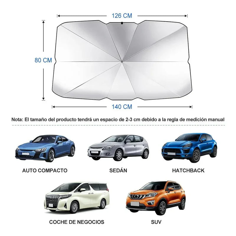 Tapasol de Parabrisas Tipo Paraguas Portátil