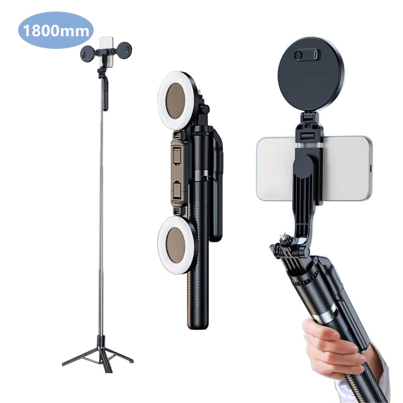 Trípode Selfie Inteligente 360° con Doble Luz