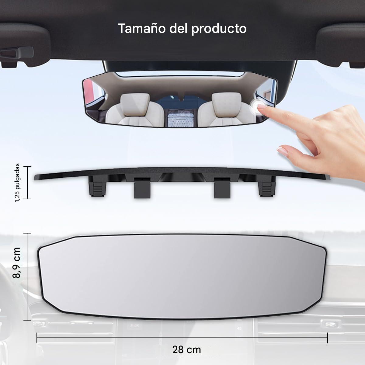 Espejo Panorámico Para Automóvil | Visión Grande Y Sin Deslumbramiento
