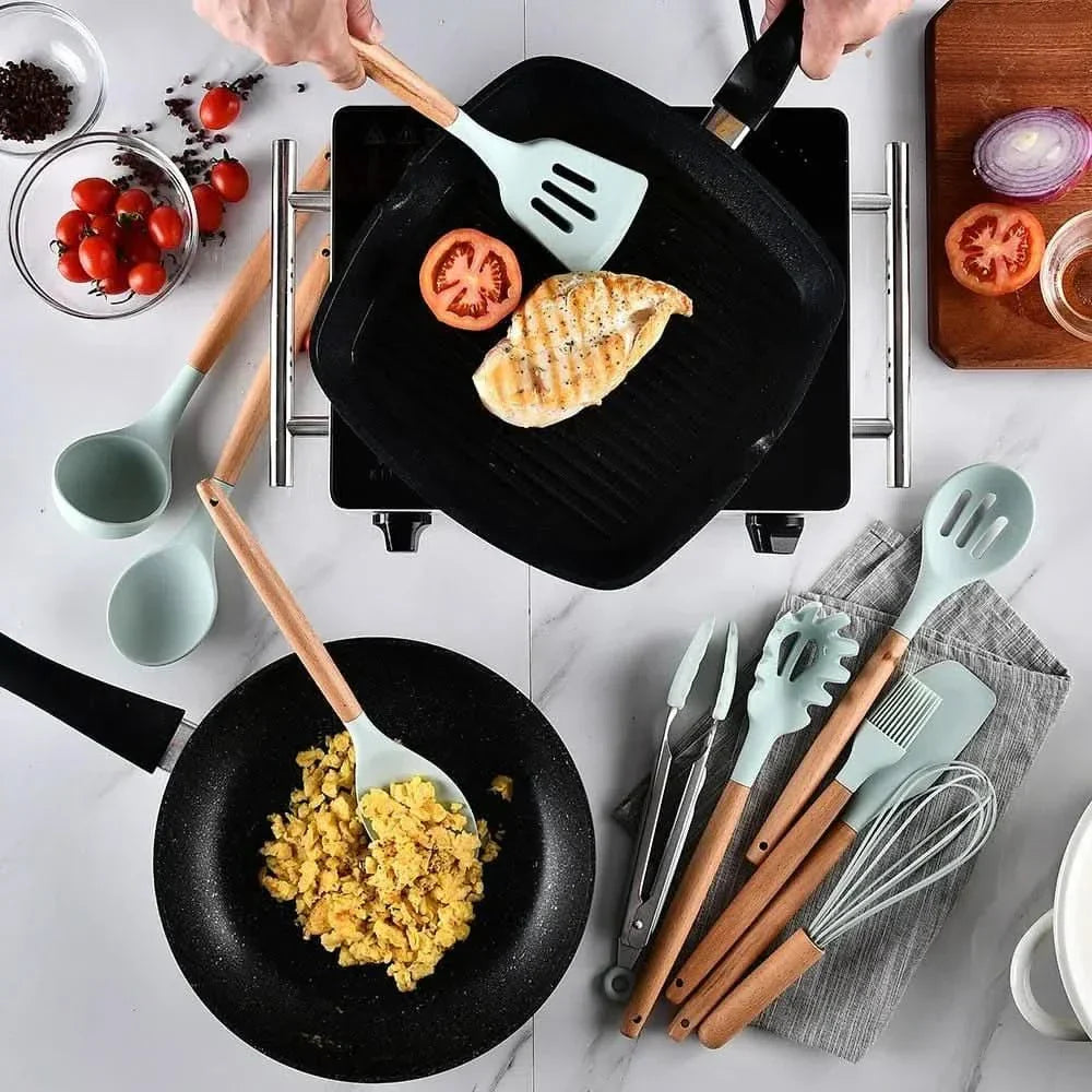Set de Espátulas Antiadherente 12 Unidades en Silicona | KitchenFlex