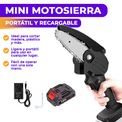 Mini Motosierra de Mano Portátil Eléctrica Recargable