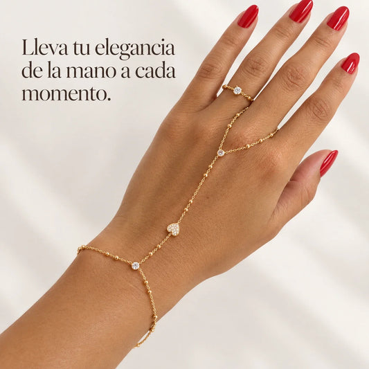 Pulsera de Mano con Anillo