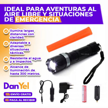 Super Linterna De Alta Potencia 3.7 Voltios Recargable De 50W