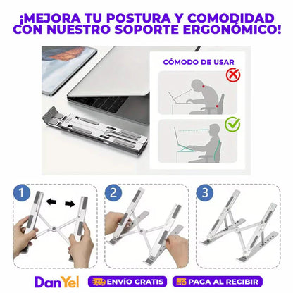 Base Soporte Para Laptop Ergonómica Reclinable x 7 Niveles