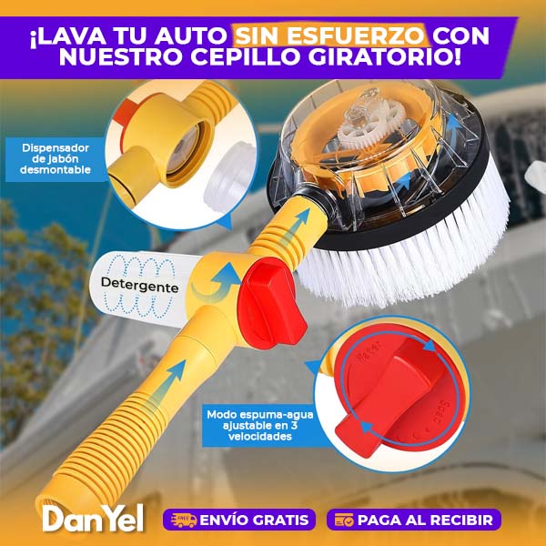 Cepillo Giratorio de Alta Presión para Lavado de Auto con Accesorios