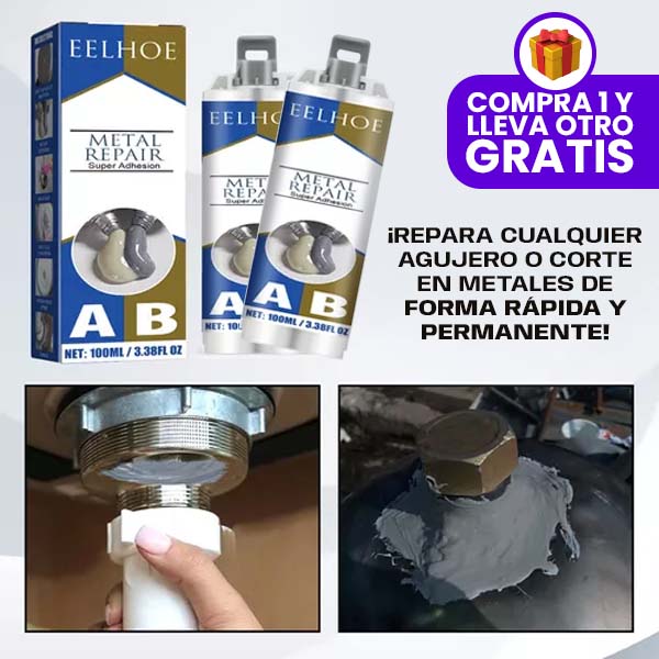 Sellador De Metal Profesional 2x1 | Pegamento Mágico Reparador AB 2x1