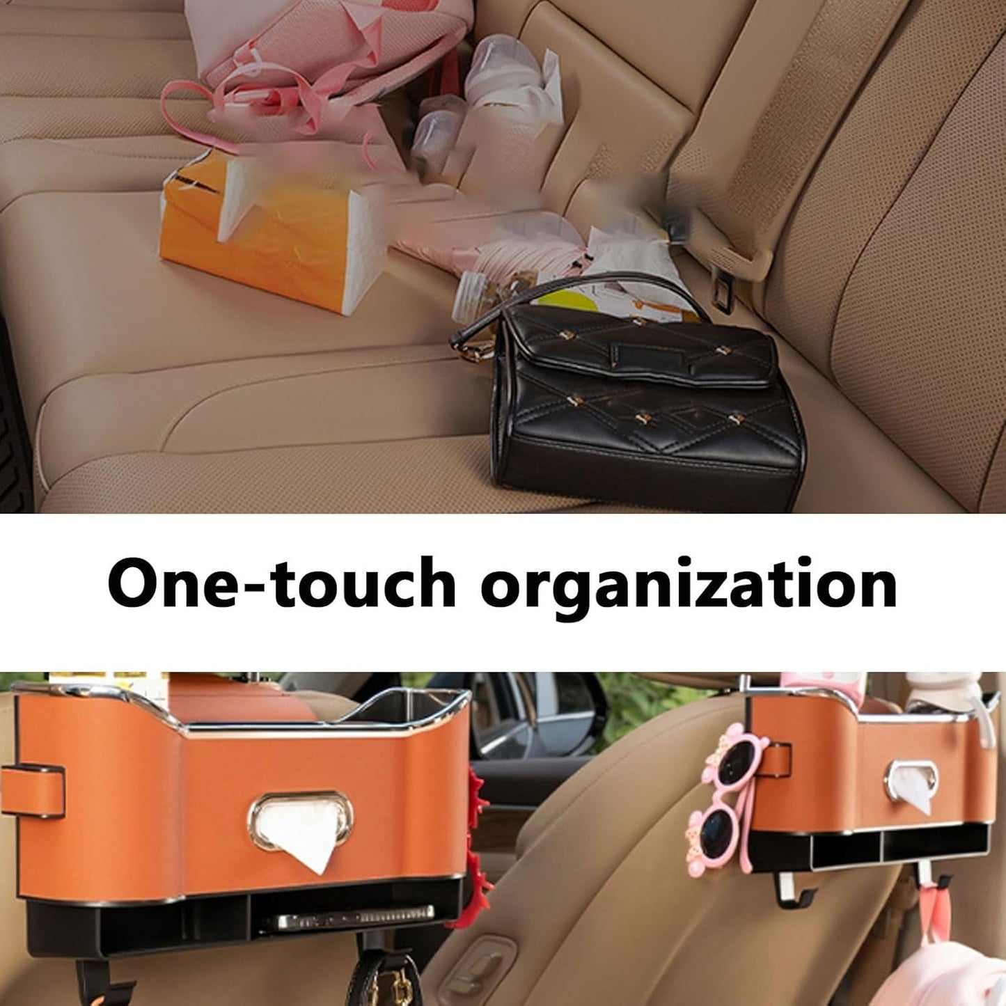 Caja de almacenamiento multifuncional para el respaldo del asiento del automóvil | L