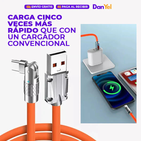 Cable Carga Rápida Tipo C Giratorio - 120W - 1M 2x1