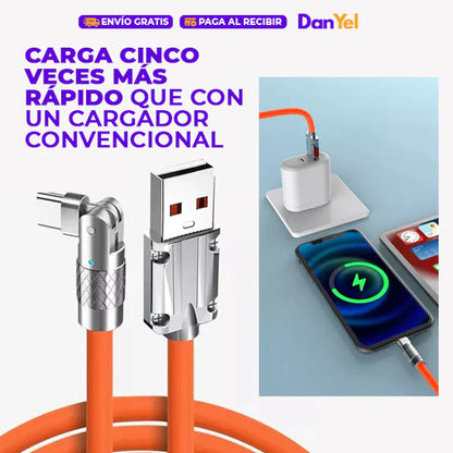 Cable Carga Rápida Tipo C Giratorio - 120W - 1M 2x1