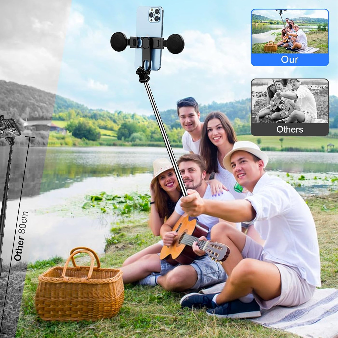 Trípode Selfie Inteligente 360° con Doble Luz
