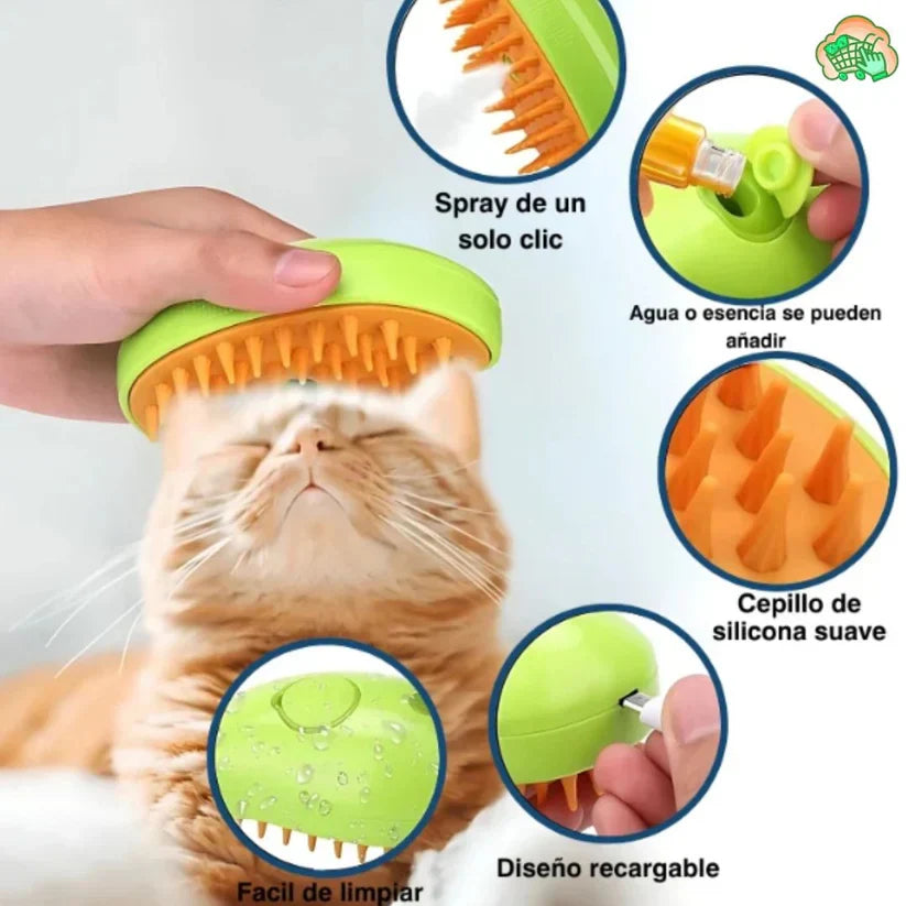 Cepillo Vapor Para Mascotas 2x1