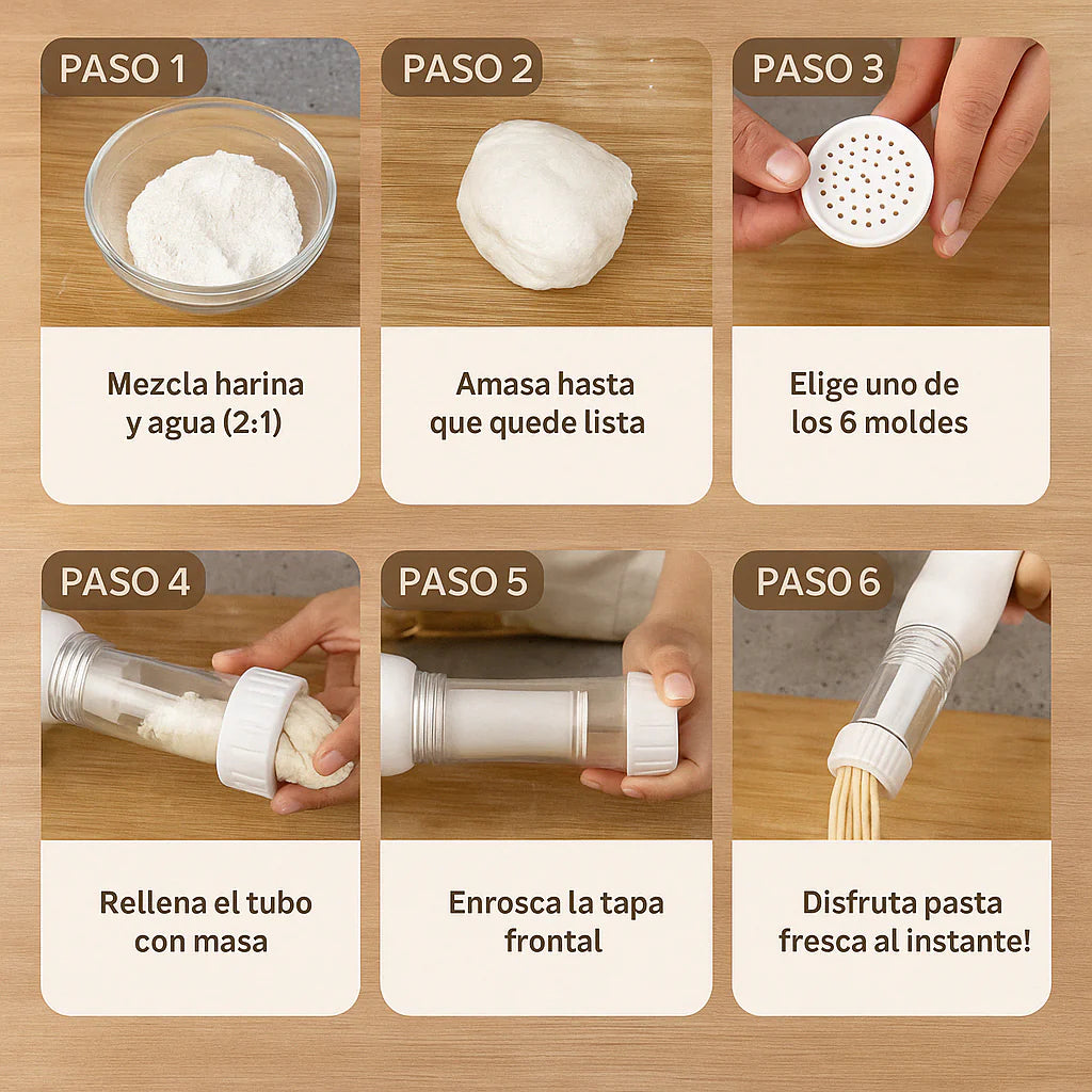Máquina para Hacer Pasta | 6 Tipos de Pasta