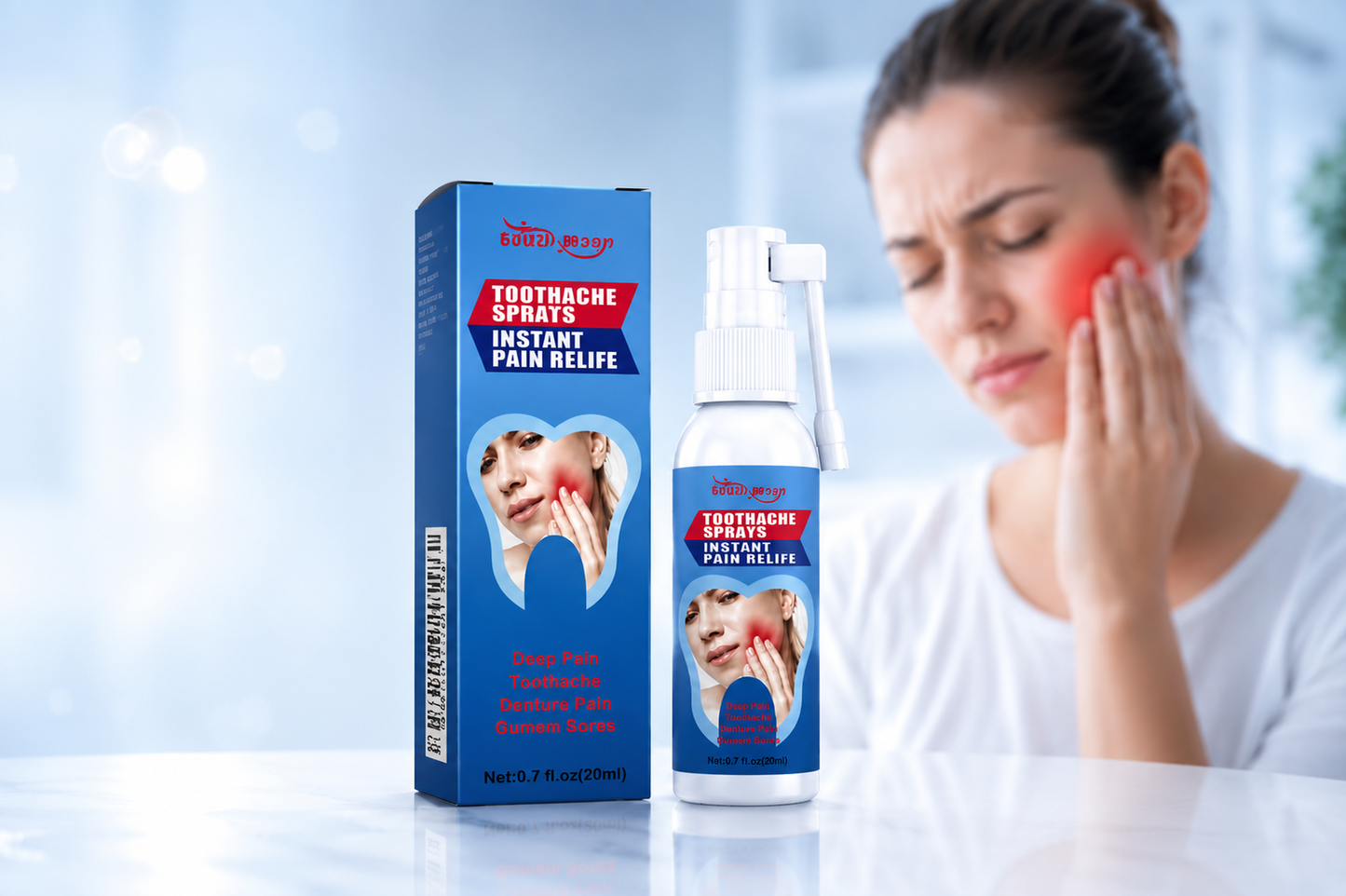 / Spray Analgésico Dental — Alivio del Dolor de Muelas y Encías en Segundos
