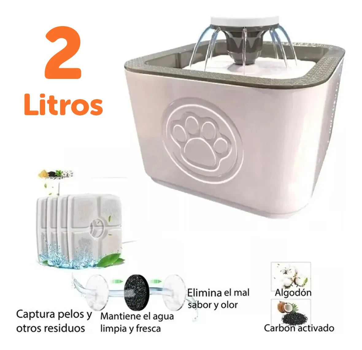Bebedero Fuente De Agua Eléctrico Para Mascotas