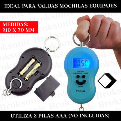 Báscula Digital Portátil con Gancho 2x1