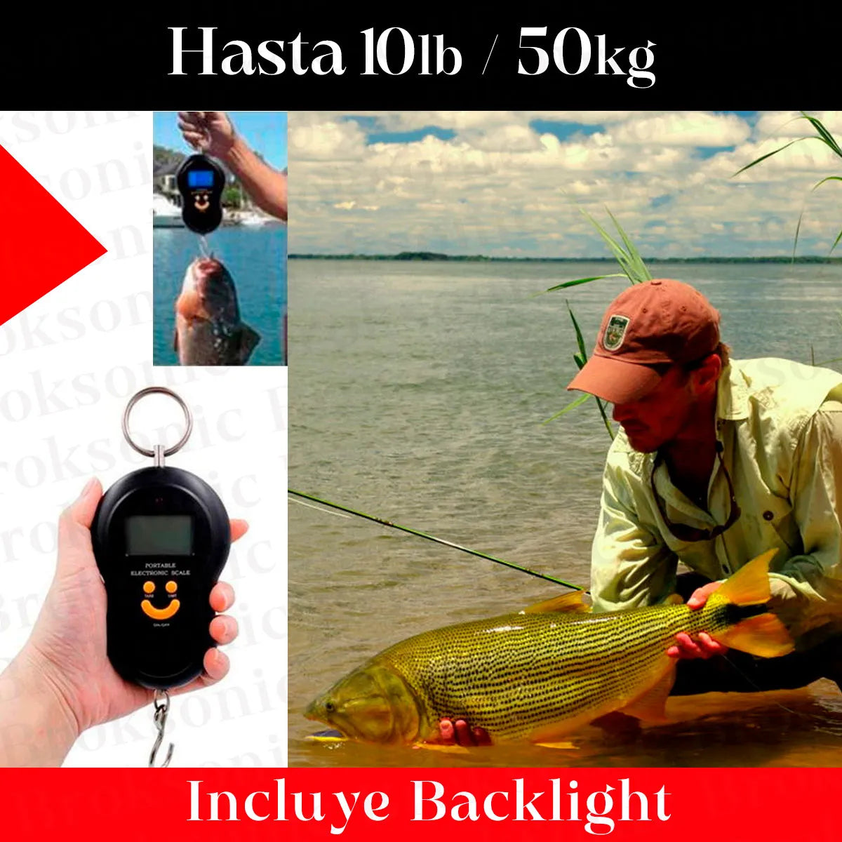 Báscula Digital Portátil con Gancho 2x1