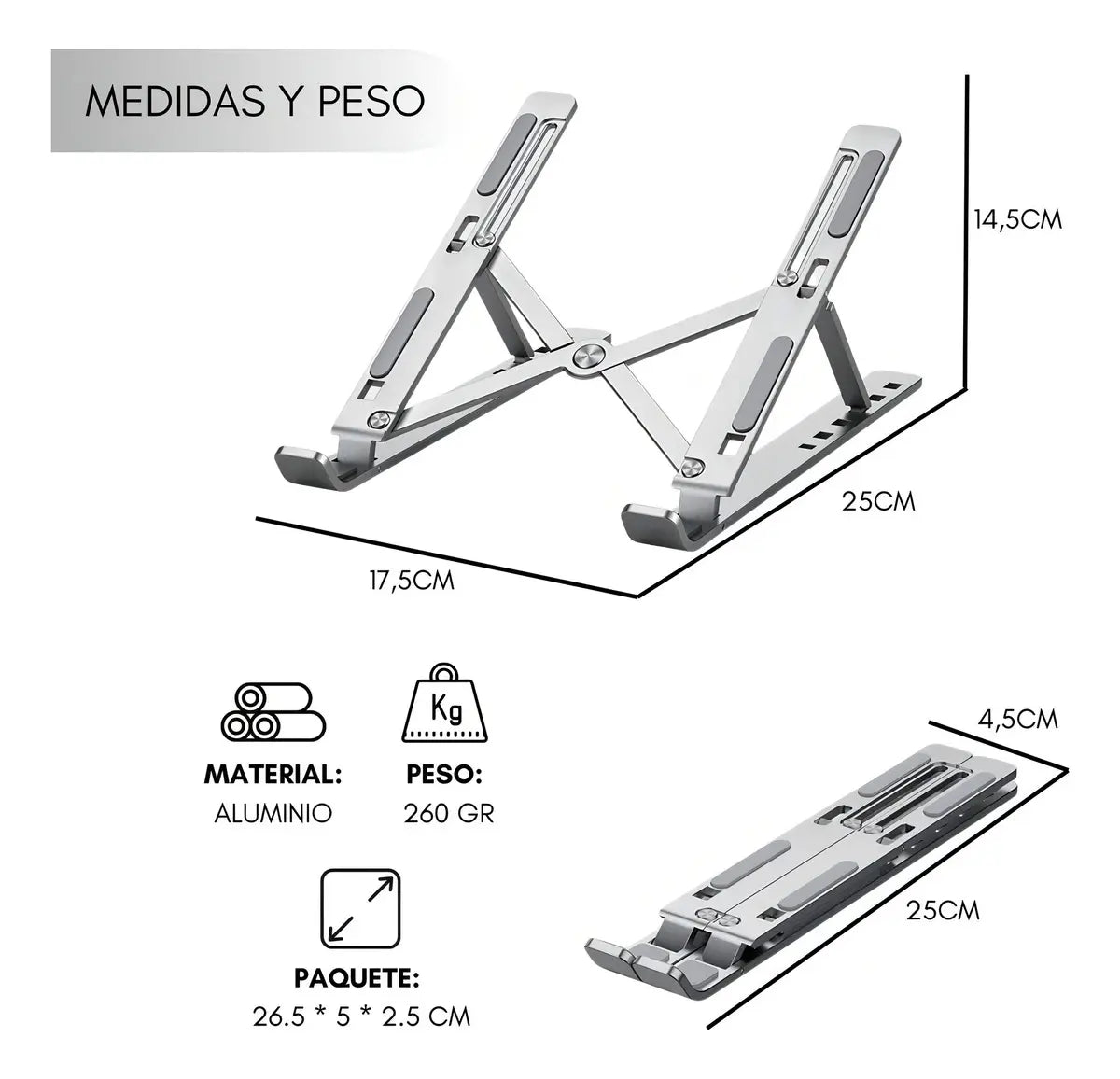 Soporte Metálico para Laptop | Ergonómico y Resistente