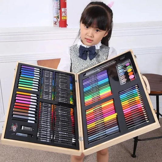 Set de Arte 180 Piezas con Estuche de Madera