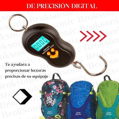 Báscula Digital Portátil con Gancho 2x1