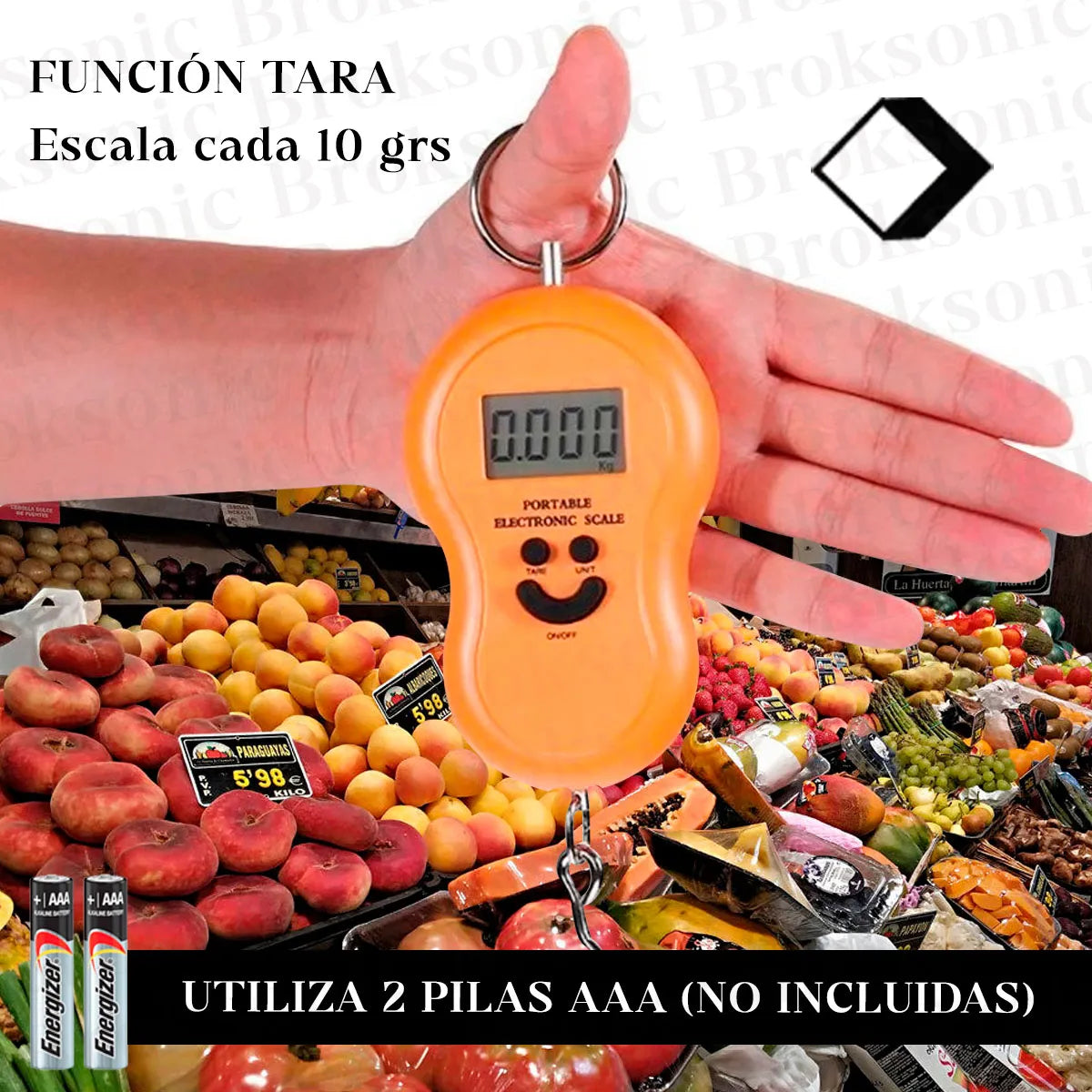 Báscula Digital Portátil con Gancho 2x1