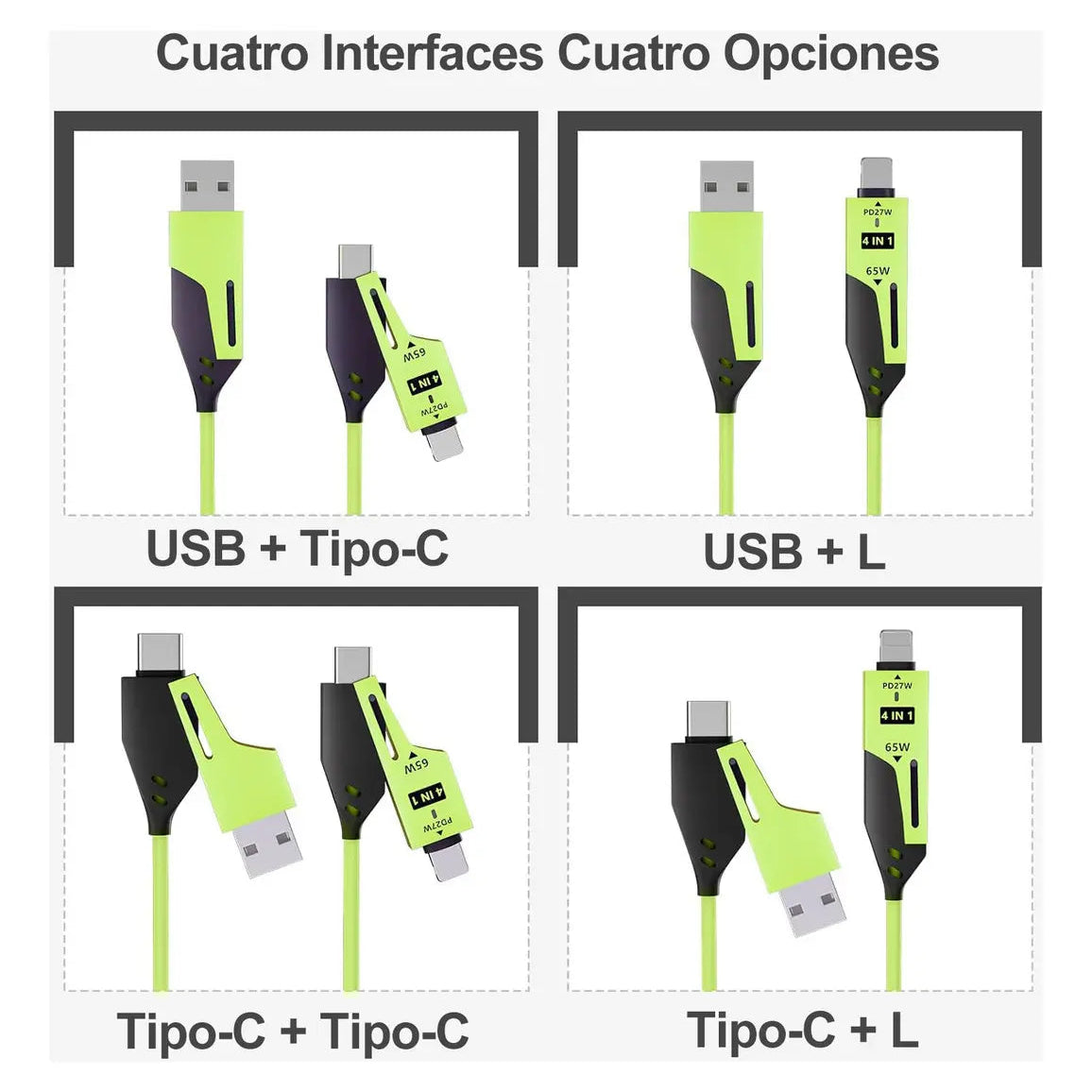 Cable Multiusos Retráctil 4 en 1 | Carga Rápida