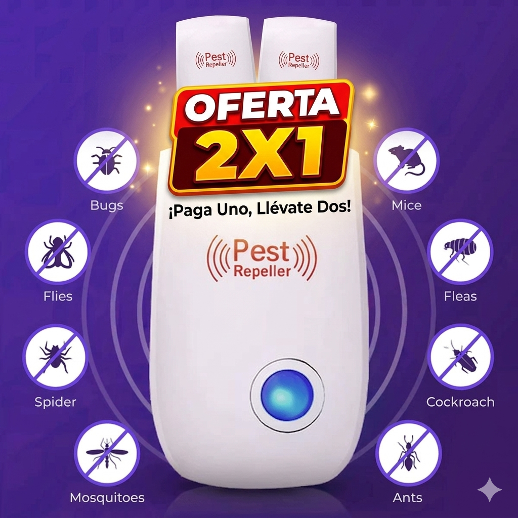 Repelente Electrónico Ultrasónico | Plagas e Insectos 2x1