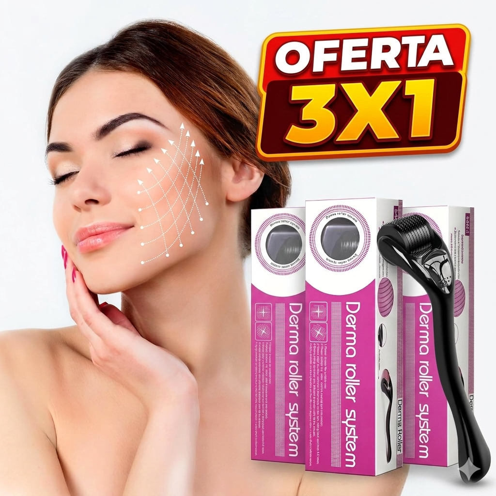 DermaRoller | Rodillo para la Piel, Barba y Cabello 3x1