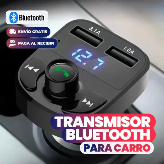 Transmisor FM Bluetooth para Coche con Cargador USB