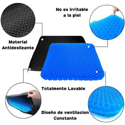 Cojín de Gel Ortopédico para Coxis y Espalda