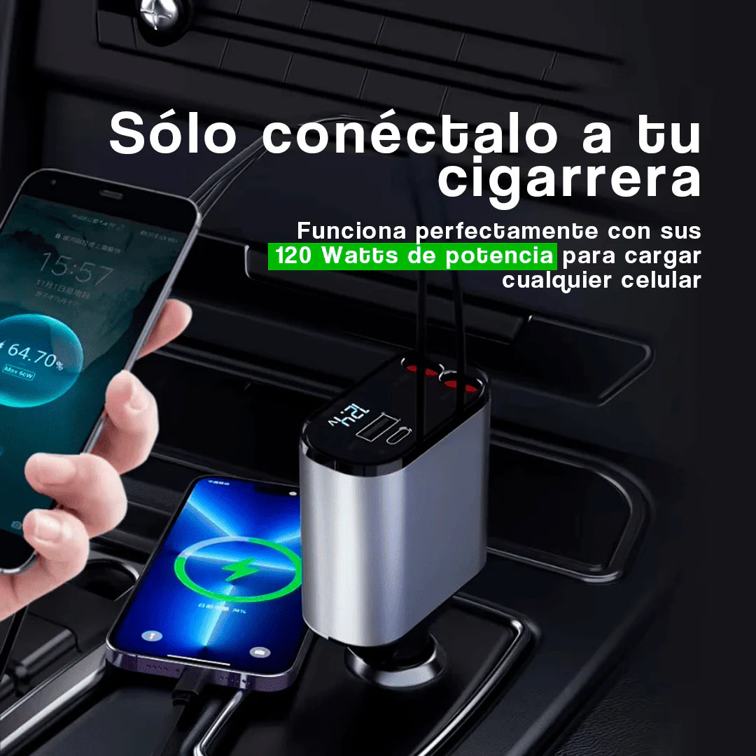 Cargador 4 en 1 para Auto | Carga Rápida