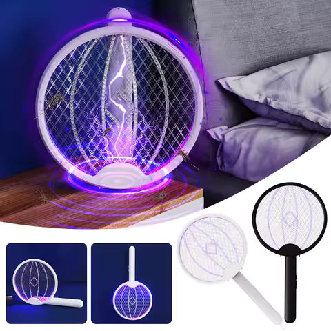 Raqueta Mata Mosquitos Plegable 4 en 1