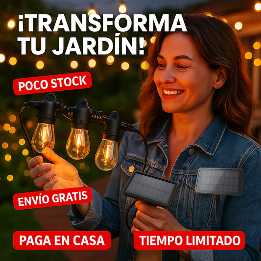 Guirnalda Solar y Eléctrica LED para Exteriores