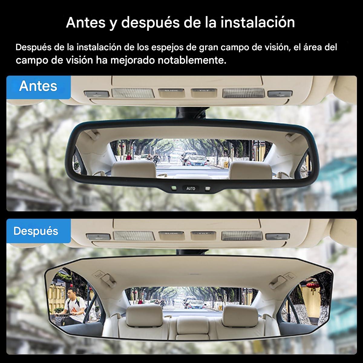 Espejo Panorámico Para Automóvil | Visión Grande Y Sin Deslumbramiento