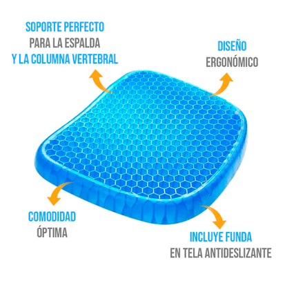 Cojín de Gel Ortopédico para Coxis y Espalda