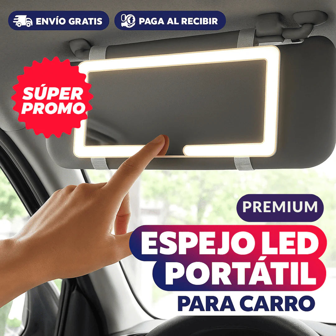 Espejo LED Para Auto | Ajustable Y Control Táctil