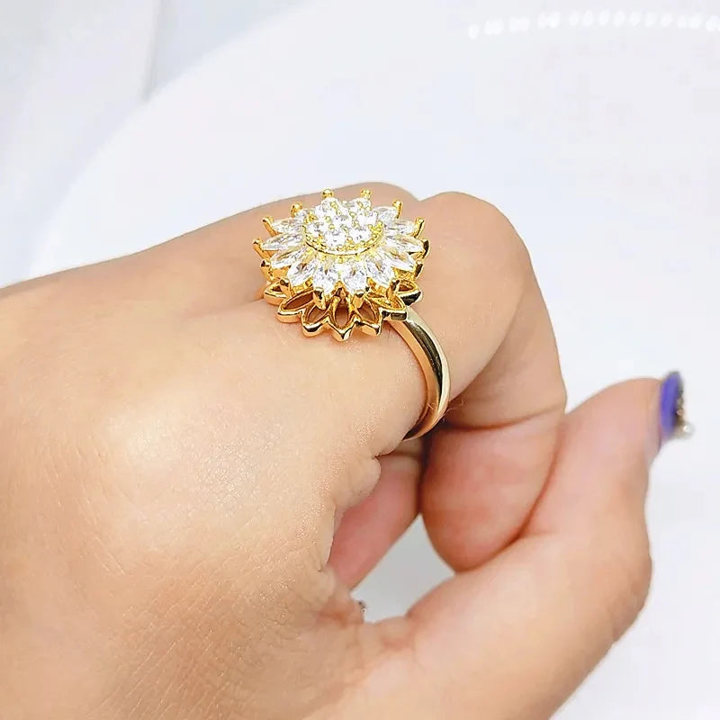 Anillo Giratorio de Girasol | Anti-Estrés