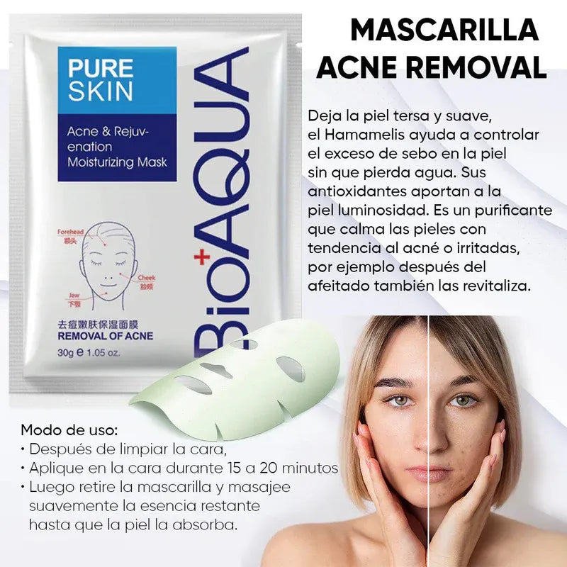 Mascarilla Facial Antiacné con Control de Grasa 3x1