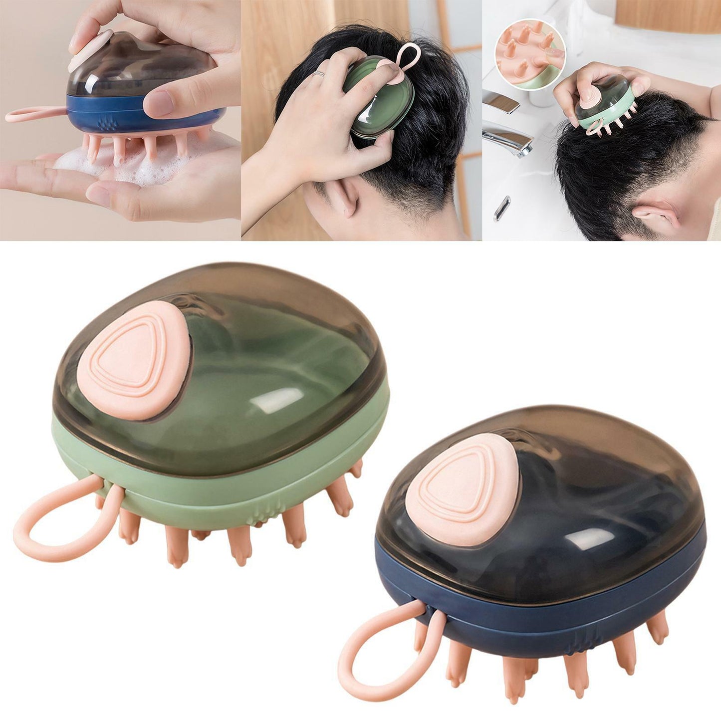 Cepillo de Champú Masajeador para Cuero Cabelludo 2x1